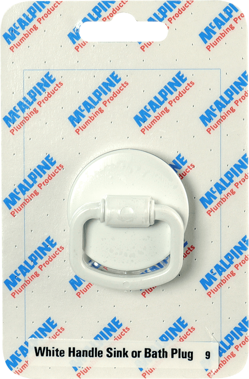 McAlpine CARD-9 White Handle Sink Or Bath Plug - WP2H