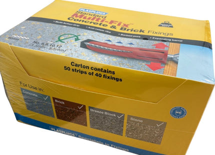 PLASPLUGS Gp600 General Purpose Fixings (40 Plugs X 50 Strips)