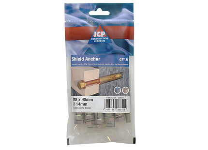 JCP Fixings Shield Anchors Loose Bolt ZYP - M10 x 110/50mm (Box of 20)