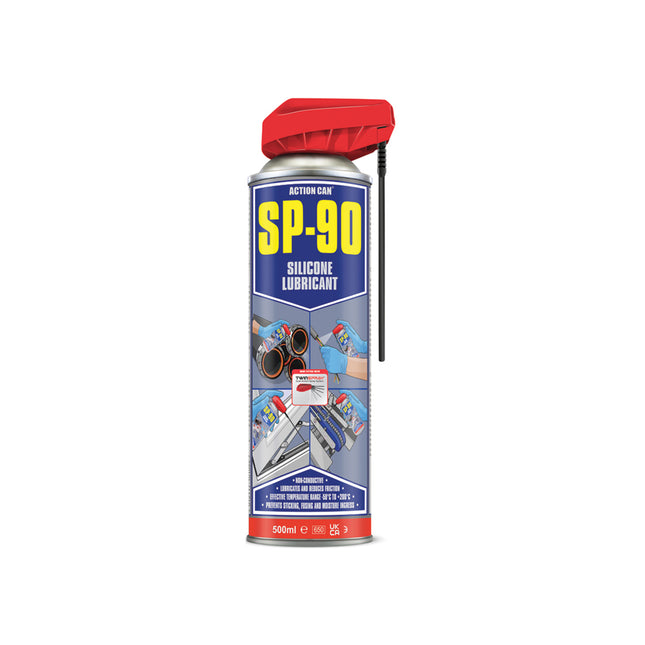 Action Can SP-90 Silicone Lubricant Twin Spray 500ml - Q99SP90005000015000 - Versatile Lubrication Solution