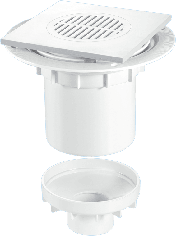 McAlpine TSG2T6WH 75mm Water Seal Gully with Vertical Outlet for Tiled or Stone Floors