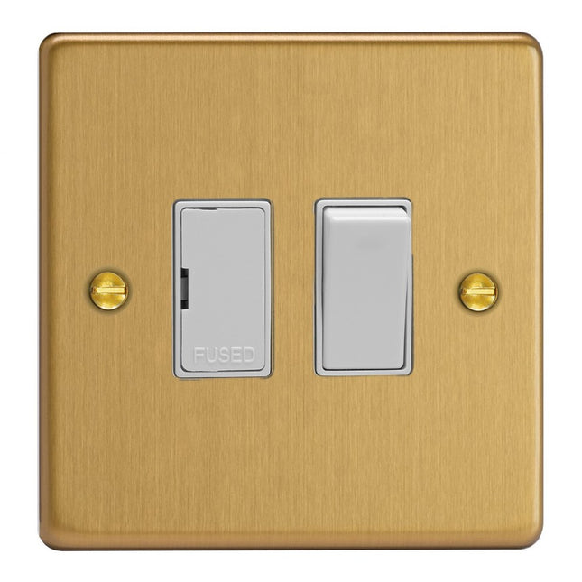 Varilight 13A Switched Fused Spur Brushed Brass