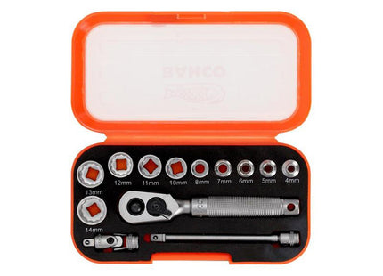 Bahco 1/4in Drive Socket Set, 13 Piece - SBS13MC10.5