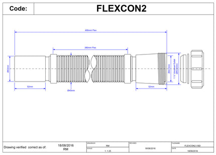 McAlpine Flexible Connector Pipe Compression to Plain Tail 1.5'' FLEXCON2