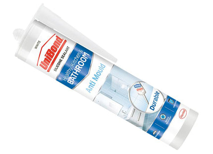 Unibond Anti-Mould Kitchen & Bathroom Sealant Cartridge White 274G (Pack of 3)