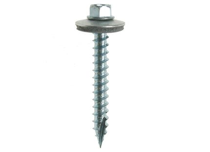 JCP Fixings Metalfix Gash Point Self-Drilling Screws 16mm Washer Bright Zinc Plated - 6.3 x 60mm (Box of 100)
