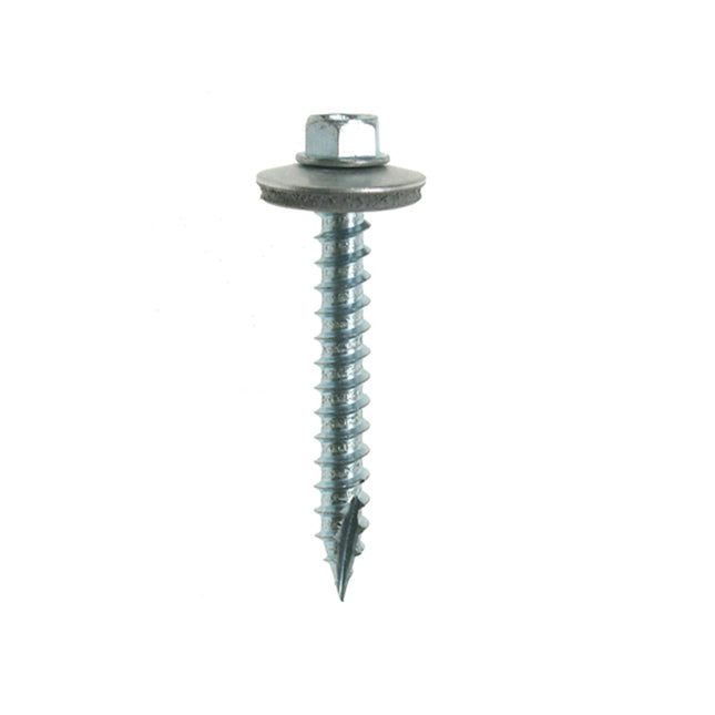 JCP Fixings Metalfix Gash Point Self-Drilling Screws 19mm Washer Bright Zinc Plated - 6.3 x 32mm (Box of 100)