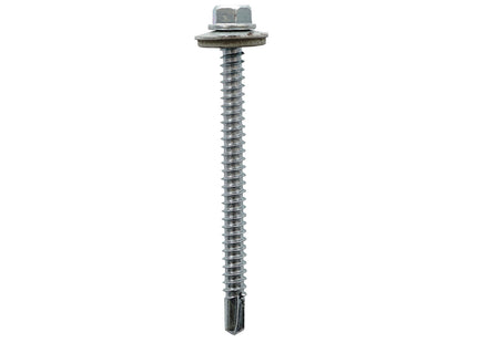 JCP Fixings Metalfix Self-Drilling Screws Light Section DIN 7504K 16mm Washer Bright Zinc Plated - 5.5 x 70mm (Box of 100)