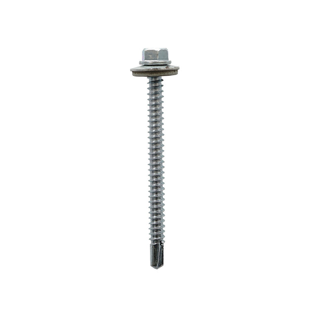 JCP Fixings Metalfix Self-Drilling Screws Light Section DIN 7504K 16mm Washer Bright Zinc Plated - 5.5 x 32mm (Box of 100)
