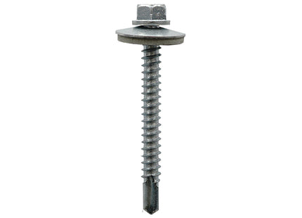 JCP Fixings Metalfix Self-Drilling Screws Light Section DIN 7504K 19mm Washer Bright Zinc Plated - 5.5 x 75mm (Box of 100)