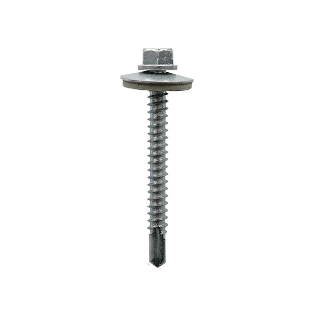JCP Fixings Metalfix Self-Drilling Screws Light Section DIN 7504K 19mm Washer Bright Zinc Plated - 5.5 x 38mm (Box of 100)