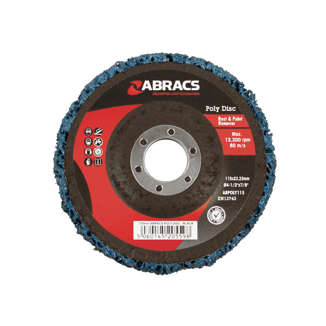 Abracs Poly Disc - Blue - 115 x 22mm (Box of 24)