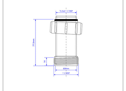 McAlpine S12A-3 1¼" BSP x 3" length Female x BSP Male Coupling