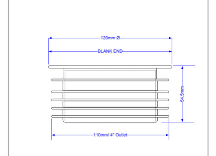 McAlpine DC4-BL Black 4"/110mm Drain Connector Blank Cap