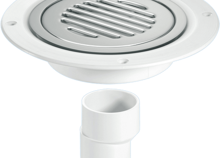 McAlpine USG2SS-SL-NSC Untrapped Gully, Clamp Ring and Cover Plate, 2" Vertical Outlet and 2" x 1½" Socket Reducer