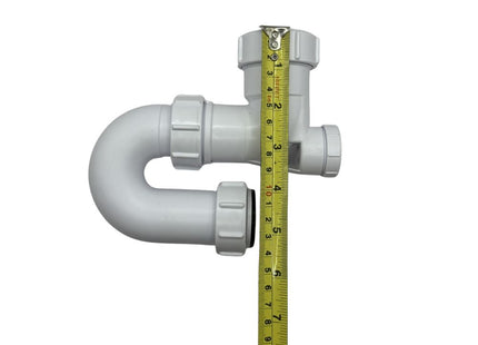 McAlpine BT3V Tubular Swivel Low Inlet 'P' Trap with Anti-Syphon Valve. (Silentrap)