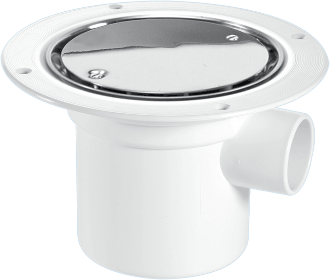 McAlpine TSG3SS 75mm Water Seal Trapped Gully, Clamp Ring and Cover Plate, 1½" Side Inlet for waste pipe and 110mmØ or 1½" Vertical Outlet