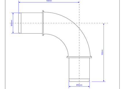 McAlpine S4A 1¼" Pushfit 90° Overflow Bend