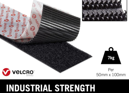 Velcro Brand Velcro Brand Heavy-Duty Stick On Tape 50Mm X 1M Black