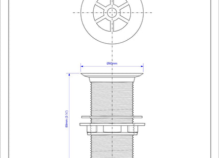 McALPINE 1.25" Urinal Waste 60mm Flange CP Plastic CWU1A