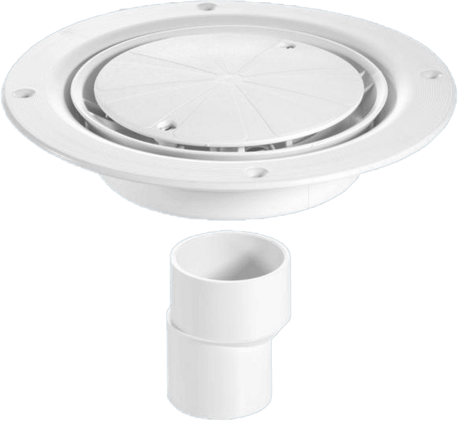 McAlpine USG2WH Untrapped Gully, Clamp Ring and Cover Plate, 2" Vertical Outlet and 2" x 1½" Socket Reducer