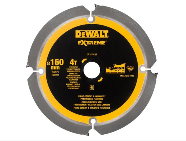 DEWALT Extreme Pcd Fibre Cement Saw Blade 160 X 20Mm X 4T