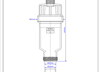 McAlpine Tundish with Self Close Valve 15mm Inlet x 22mm Outlet   MACTUN-1