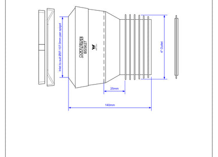 McAlpine MAC-1 97-107mm Inlet Straight MACFIT WC Connector