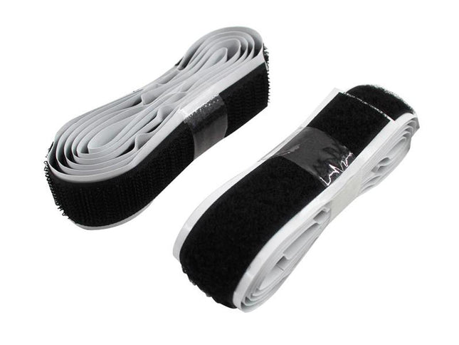 Faithfull Hook & Loop Self Adhesive Tape Black 20mm X 1M