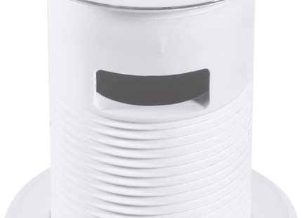 McAlpine BSW1 1¼" White Plastic Basin Waste - Backnut Model: 60mm Stainless Steel Flange x 3½" Tail with Black PVC Plug