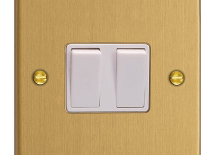 Varilight 2-Gang 10A 1- Or 2-Way Rocker Switch Brushed Brass