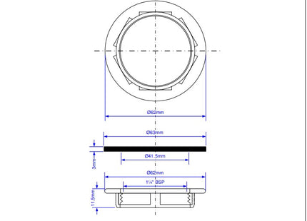 McAlpine BN1 White Plastic Backnut with Rubber Washer 1.25" BSP