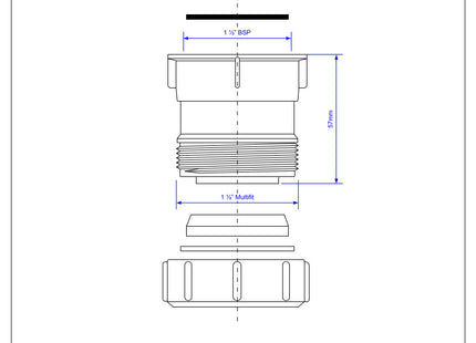 McAlpine T29 1½" Straight Connector - Multifit x BSP Female thread