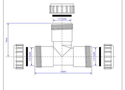 McAlpine V8L 1¼" Surefit Swept Tee