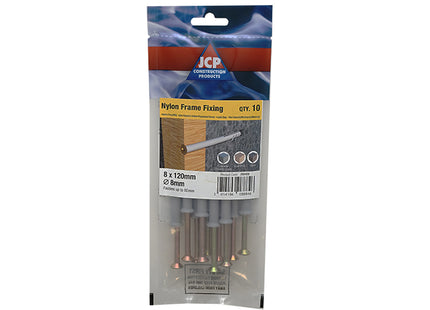 JCP Fixings Nylon Frame Fixings ZYP - 8 x 80mm (Box of 50)