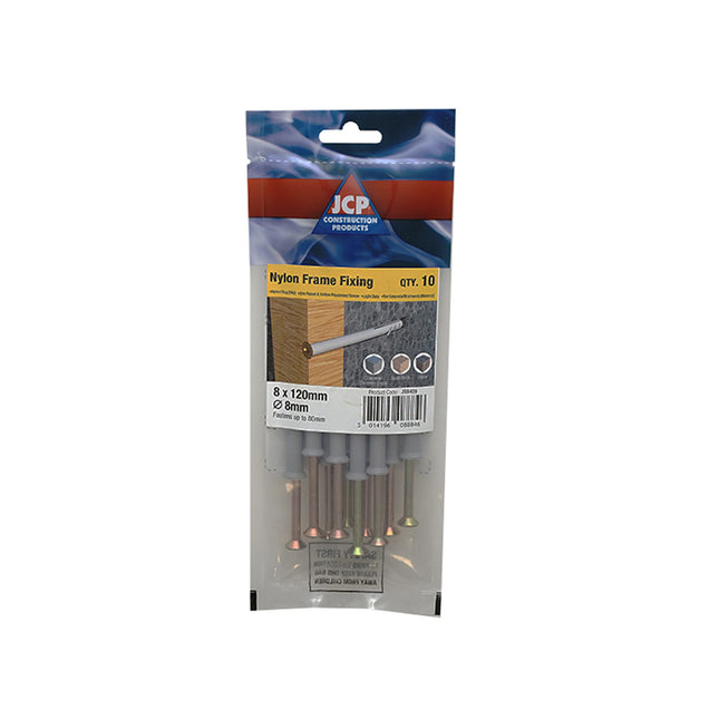 JCP Fixings Nylon Frame Fixings ZYP - 8 x 120mm (Box of 50)