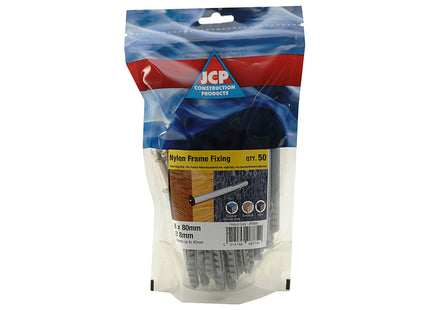 JCP Fixings Nylon Frame Fixings ZYP - 10 x 160mm (Box of 75)