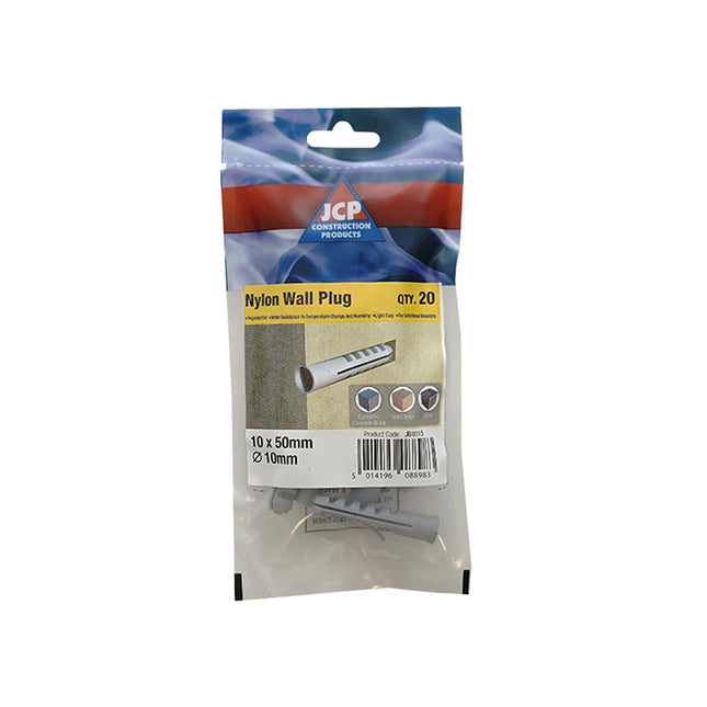 JCP Fixings Nylon Wall Plugs - 6 x 30mm (Box of 200)