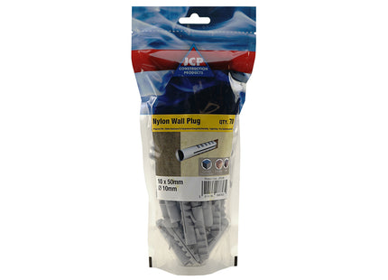 JCP Fixings Nylon Wall Plugs - 10 x 50mm (Box of 350)