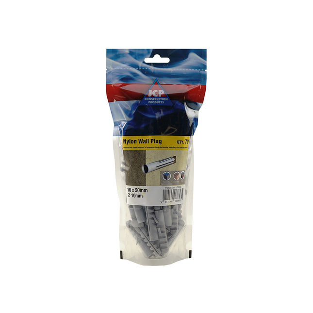 JCP Fixings Nylon Wall Plugs - 10 x 50mm (Box of 350)