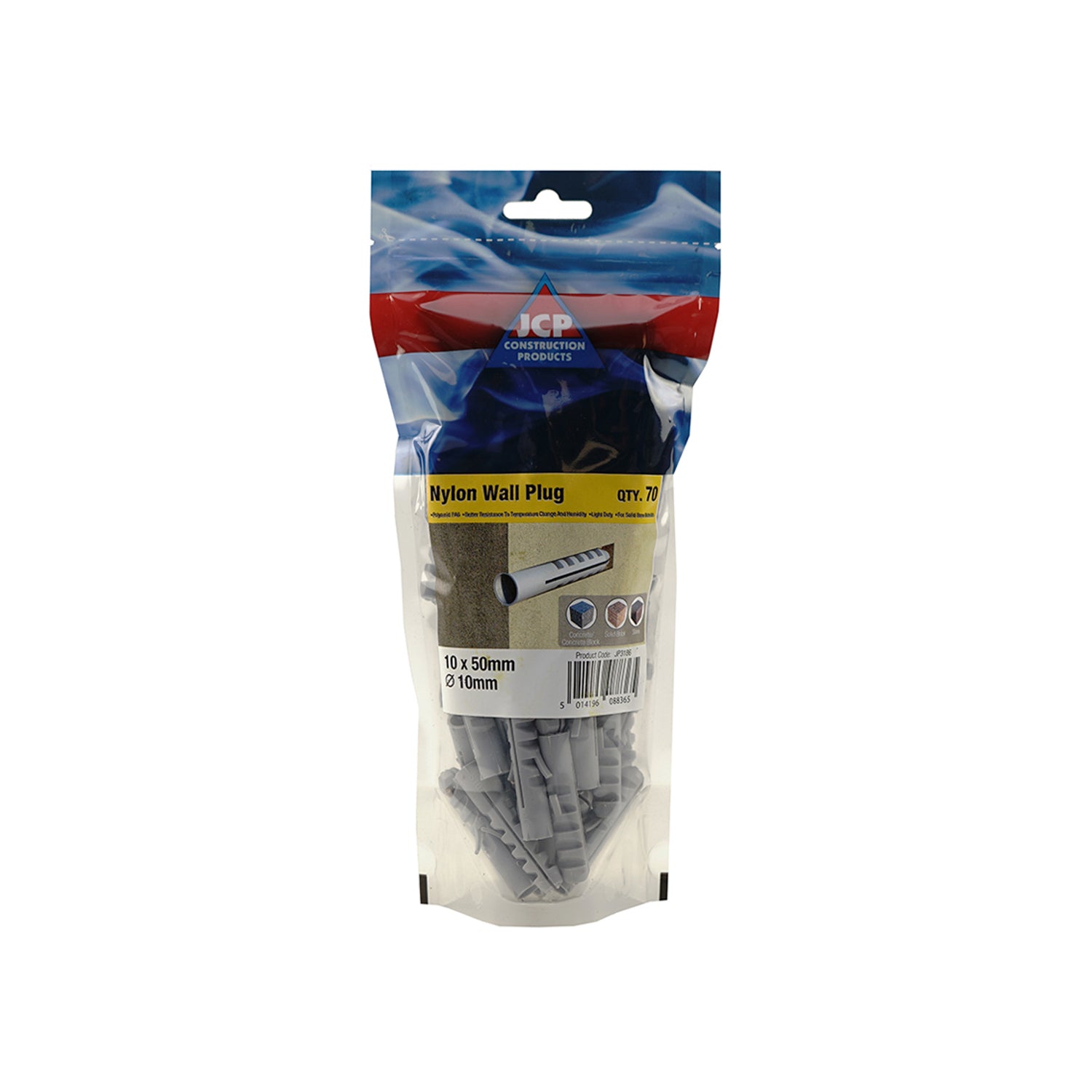 JCP Fixings Nylon Wall Plugs - 6 x 30mm (Box of 1000) – Tradehutdirect