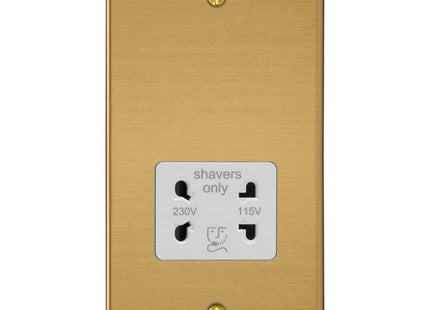 Varilight Dual Voltage Shaver Socket 230V/115V Brushed Brass