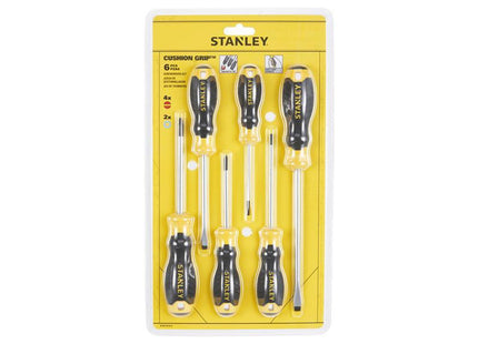 Stanley Hand Tools Cushion Grip Screwdriver Set, 6 Piece