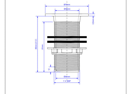 McAlpine W10 1¼" x 3½" Tail Tank Overflow