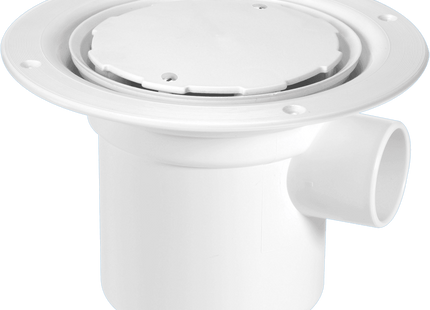 McAlpine TSG3-WH 75mm Water Seal Trapped Gully, Clamp Ring and Cover Plate, 1½" Side Inlet for waste pipe and 110mmØ or 1½" Vertical Outlet