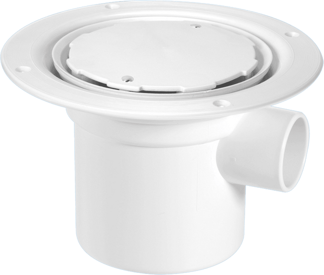 McAlpine TSG3-WH 75mm Water Seal Trapped Gully, Clamp Ring and Cover Plate, 1½" Side Inlet for waste pipe and 110mmØ or 1½" Vertical Outlet