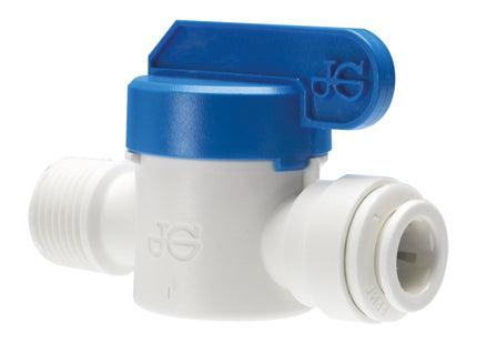 John Guest Speedfit Push Fit Male Shut Off Valve 3/8" Tube OD x 3/8" Male NPTF Thread