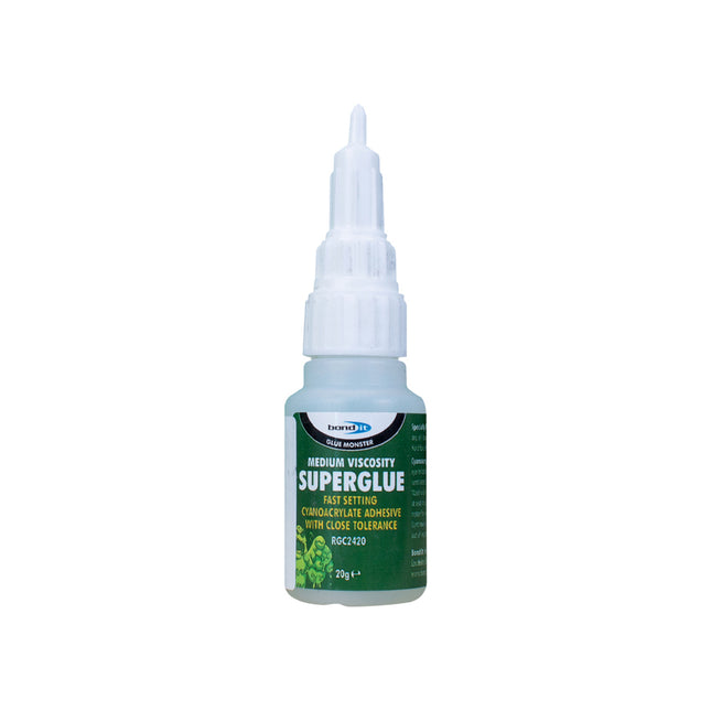 Bond-It Cyanoacrylate Superglue. Med-Viscosity. Clear. Size 20G. (Box of 25)