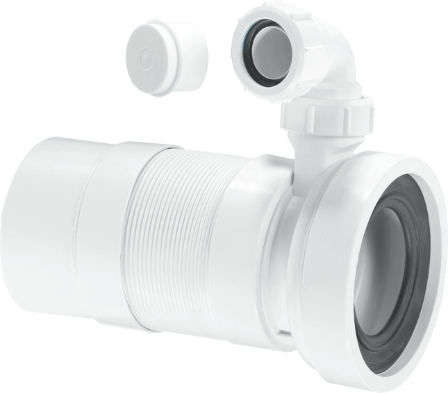 McAlpine WC-F23PV 97-107mm Inlet x 110mm Plain End Outlet Straight Flexible WC Connector