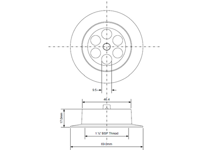 McAlpine BATHGRID-GP Bath Overflow Grid Gold Plated